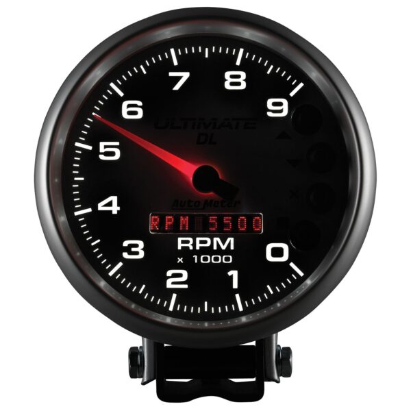 5 in. TACHOMETER, 0-9000 RPM, PEDESTAL, ULTIMATE DL PLAYBACK, SILVER