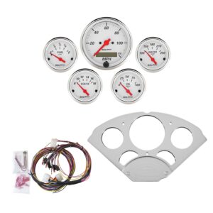 5 GAUGE DIRECT-FIT DASH KIT, CHEVY CAR 55-56, ARCTIC WHITE
