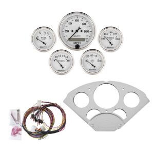 5 GAUGE DIRECT-FIT DASH KIT, CHEVY CAR 55-56, OLD TYME WHITE