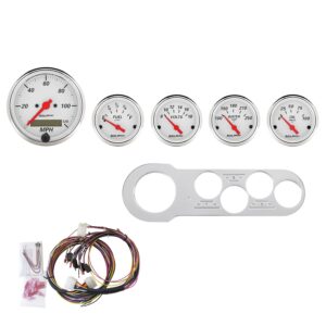 5 GAUGE DIRECT-FIT DASH KIT, CHEVY CAR 53-54, ARCTIC WHITE