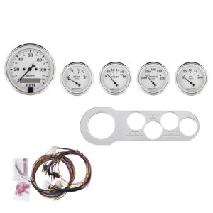 5 GAUGE DIRECT-FIT DASH KIT, CHEVY CAR 53-54, OLD TYME WHITE