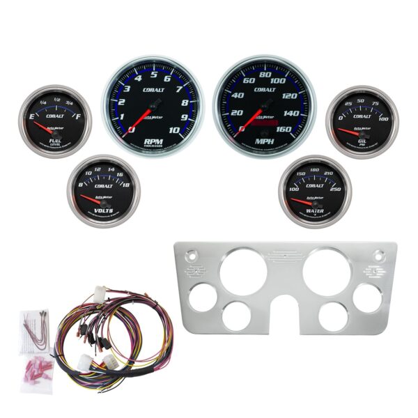 6 GAUGE DIRECT-FIT DASH KIT, CHEVY TRUCK 67-72, COBALT