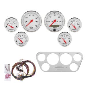 6 GAUGE DIRECT-FIT DASH KIT, FORD TRUCK 53-55, ARCTIC WHITE