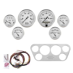 6 GAUGE DIRECT-FIT DASH KIT, FORD TRUCK 53-55, OLD TYME WHITE