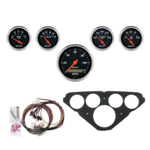 5 GAUGE DIRECT-FIT DASH KIT, CHEVY TRUCK 55-59, DESIGNER BLACK