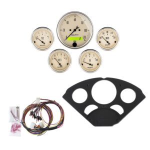 5 GAUGE DIRECT-FIT DASH KIT, CHEVY 55-56, ANTIQUE BEIGE