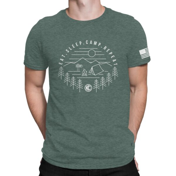 KC Eat Sleep Camp Repeat Tee Shirt - Pine - 3X-Large