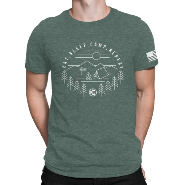 KC Eat Sleep Camp Repeat Tee Shirt - Pine - 4X-Large