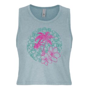 KC Women's Island Dreams Crop Tank - Stonewash Denim - Small