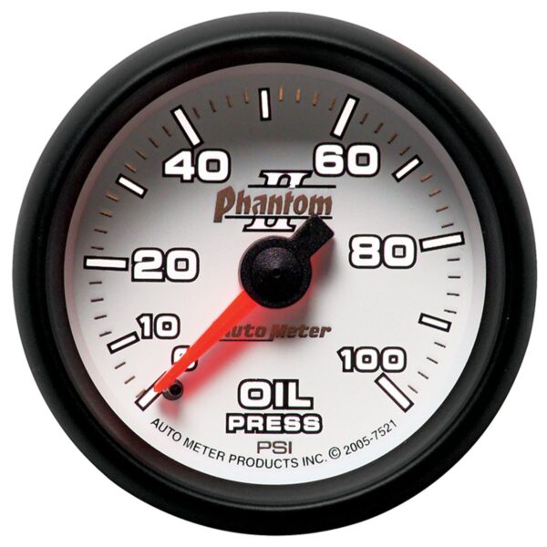 2-1/16 in. OIL PRESSURE, 0-100 PSI, PHANTOM II