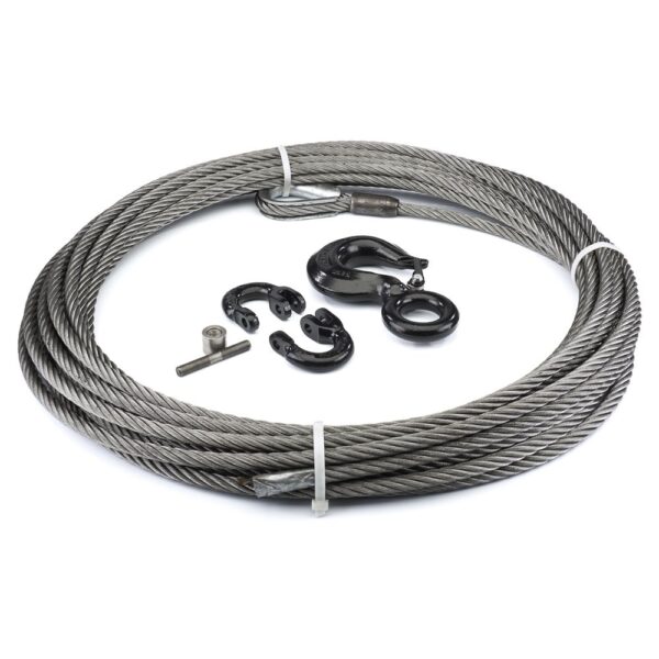 WIRE ROPE ASSEMBLY 1/2 Inch Diameter x 75 Foot Length WITH HOOK