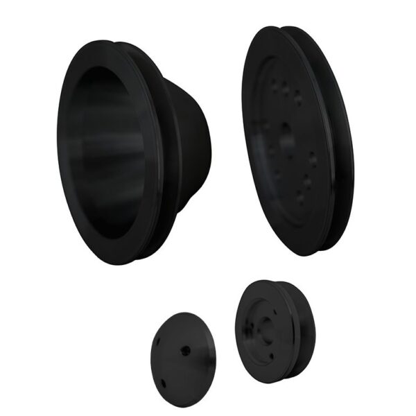 Chevy 348-409 V-Belt Pulley Kit; 1V; Black