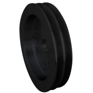 Chevy 348-409 V-Belt Crankshaft Pulley; 2V; V-Belt; Black