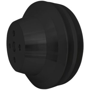 Chevy 409 V-Belt Water Pump Pulley; 2V; Black