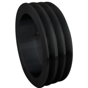 Chevy 348-409 V-Belt Crankshaft Pulley; 3V; Black