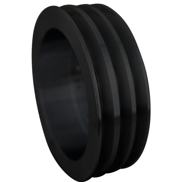 Chevy 348-409 V-Belt Crankshaft Pulley; 3V; Black