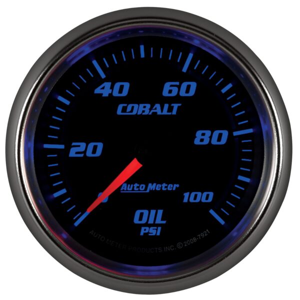 2-5/8 in. OIL PRESSURE, 0-100 PSI, COBALT