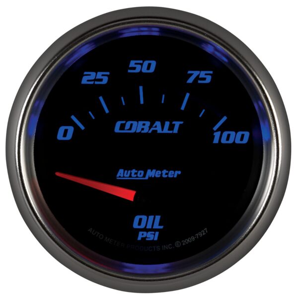 2-5/8 in. OIL PRESSURE, 0-100 PSI, COBALT