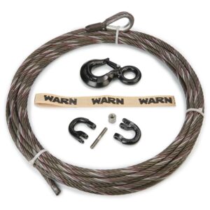 WIRE ROPE ASSEMBLY 7/16 IN DIA x 100 FT WITH COUPLING LINK AND HOOK