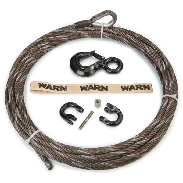 WIRE ROPE ASSEMBLY 7/16 IN DIA x 100 FT WITH COUPLING LINK AND HOOK