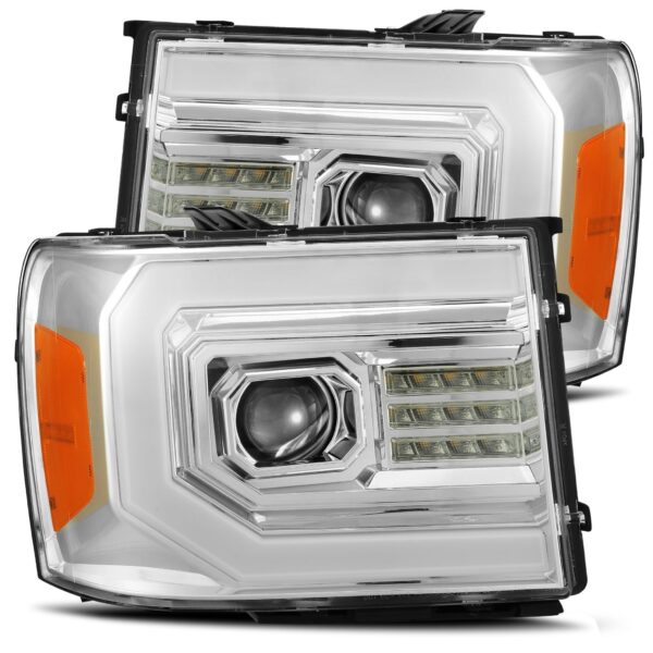 AlphaRex-07-13 GMC Sierra LED Projector Headlights in Black