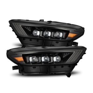 AlphaRex-15-17 Ford Mustang/18-20 Mustang Shelby LED Projector Headlights in Jet Black