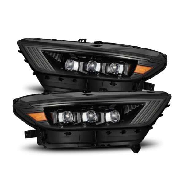 AlphaRex-15-17 Ford Mustang/18-20 Mustang Shelby LED Projector Headlights in Jet Black