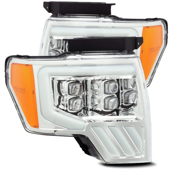 AlphaRex-LED Projector Headlights Plank Style Design Chrome