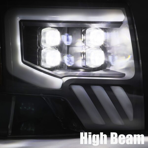 AlphaRex-LED Projector Headlights Plank Style Design Black