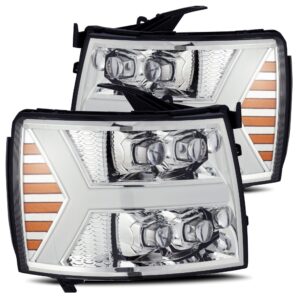 AlphaRex-LED Projector Headlights Plank Style Design Chrome