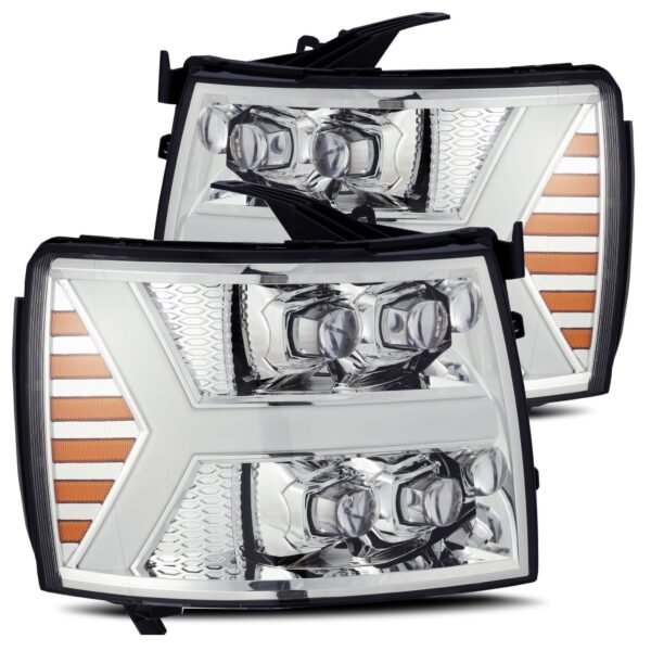 AlphaRex-LED Projector Headlights Plank Style Design Chrome