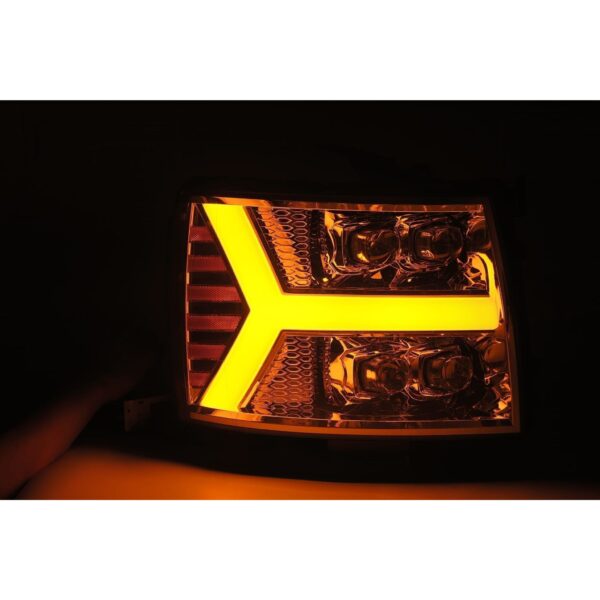 AlphaRex-LED Projector Headlights Plank Style Design Chrome
