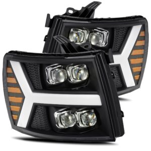 AlphaRex-LED Projector Headlights Plank Style Design Black