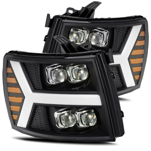 AlphaRex-LED Projector Headlights Plank Style Design Black