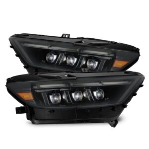 AlphaRex-15-17 Ford Mustang/18-20 Mustang Shelby LED Projector Headlights in Alpha Black