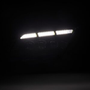 AlphaRex-13-14 Ford Mustang LED Projector Headlights in Black