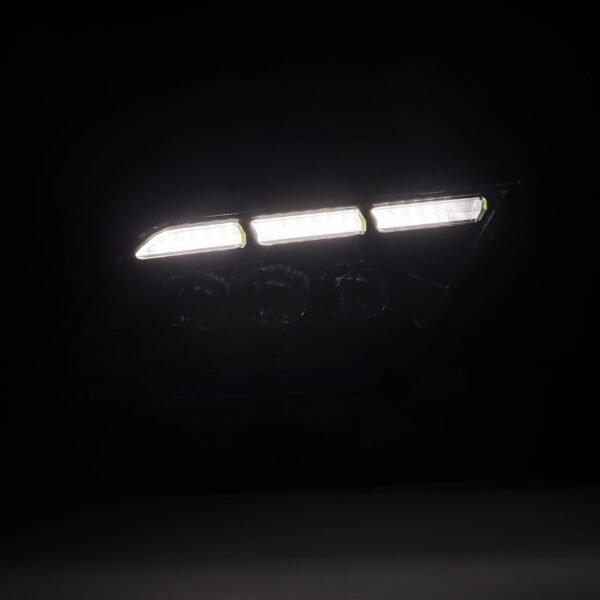 AlphaRex-13-14 Ford Mustang LED Projector Headlights in Black