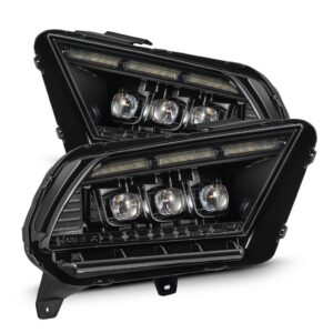 AlphaRex-13-14 Ford Mustang LED Projector Headlights in Alpha-Black