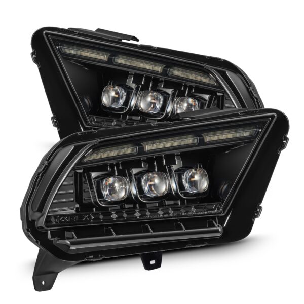 AlphaRex-13-14 Ford Mustang LED Projector Headlights in Alpha-Black