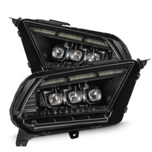 AlphaRex-10-12 Ford Mustang LED Projector Headlights in Alpha-Black