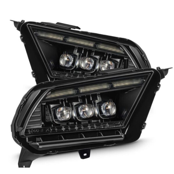 AlphaRex-10-12 Ford Mustang LED Projector Headlights in Alpha-Black