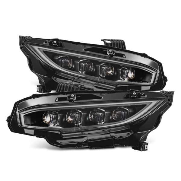 AlphaRex-16-21 Honda Civic LED Projector Headlights in Black