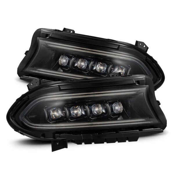 AlphaRex-15-23 Dodge Charger LED Projector Headlights in Alpha-Black