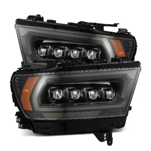 AlphaRex-19-24 Ram 1500 LED Projector Headlights in Alpha Black