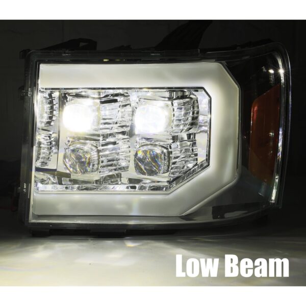 07-13 GMC Sierra LED Projector Headlights Plank Style Design Matte Black w/ DRL