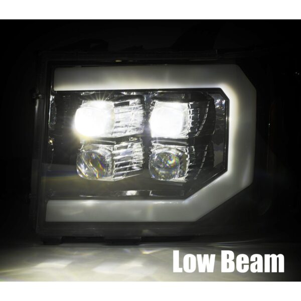 07-13 GMC Sierra LED Projector Headlights Plank Style Design Gloss Black w/ Activation light and Sequential Signal
