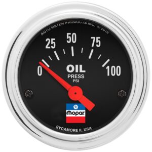 2 in. OIL PRESS, 0-100 PSI, MOPAR CLASSIC