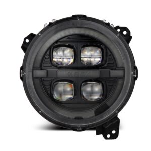 AlphaRex-18-24 Jeep Wrangler JL/Gladiator LED Projector Headlights in Alpha Black