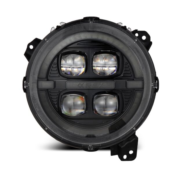 AlphaRex-18-24 Jeep Wrangler JL/Gladiator LED Projector Headlights in Alpha Black