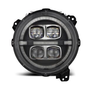 AlphaRex-18-24 Jeep Wrangler JL/Gladiator LED Projector Headlights in Black